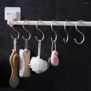 Krokar 3st rostfritt stål S -formade hemkök badrumskläder hänger kläder förvaring rack verktyg räcke spännhållare