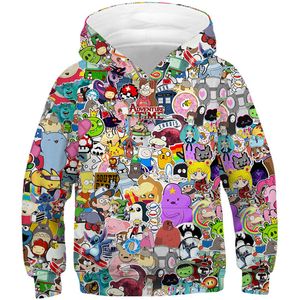 Hoodies moletons infantils harajuku anime desenho animado kawaii roupas menino menina 3d com capuz infantil outono spring pullover 220829