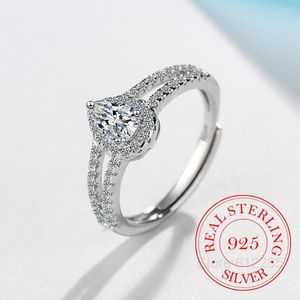 Anéis de cluster promessa 925 STERLING SLATER Classic Wedding Ring Cubic Zirconia for Women Women Bridesmaid Jewelry Gifts Charms Princess Bijoux