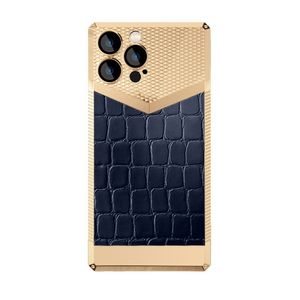 Elektropl￤terad krokodiltryck l￤derfodral f￶r iPhone 14 Pro Max 13 12 11 Luxury Back Coche Sock Proof Anti Drop