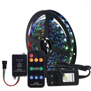 Dizeler Antikue Müzik Kontrolü LED Strip Set Dream Rengi WS2811 RGB 5M/Lot Kontrolör RF uzak AB/US Fişi