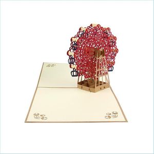 Greeting Cards Greeting Cards 3D Ferris Wheel Cut With Envelope Valentine May Love Goes Round And Drop Delivery 2021 Home Garden Fest Dhksg