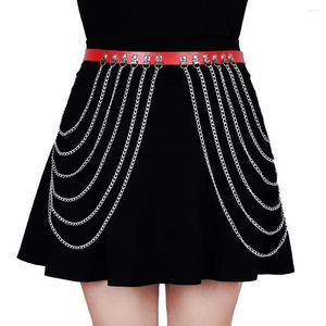 Gürtel Leder Harness Frauen Taille Körper Bondage Bein Käfig Gothic Hosenträger Oberschenkel Bänder Fetisch Strumpfbänder Kette Zubehör