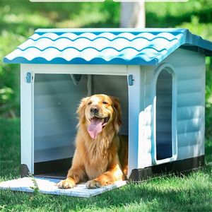 Kennels kalemleri nefes alabilen plastik köpek evleri dört mevsim evrensel köpekler kennels su geçirmez açık balkon kedi kafesi yağmur yağdır