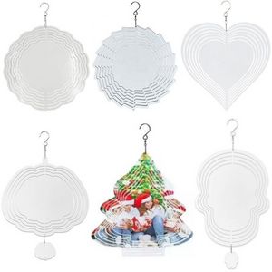 Christmas Decorations Sublimation Wind Spinner Suspension D Aluminum Painting Ornament Double Sides Print Tree Decor