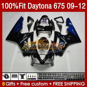 Injektion Mold Blue Flames Fairings For Daytona 675 675R 2009-2012 BODYS 150NO.30 DAYTONA675 09 10 11 12 BOODWORCH DAYTONA 675 R 2009 2010 2011 2012 OEM FAIRING KIT