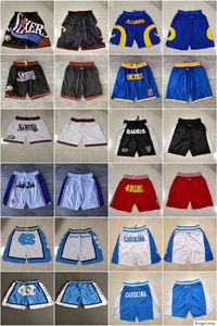 Shorts de basquete NCAA Carolina do Norte Tar Heels Homens simplesmente não usam calça esportiva com zíper de bolso Sortel