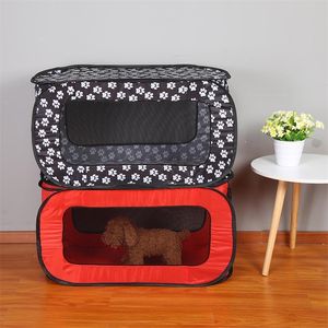 Kennele Pióra Przenośna składana prostokątna namiot pensa psa House Cage Playpen Puppy Fenl Fence Outdoor Car Travel Travel Test dla małych psów Koty 220912