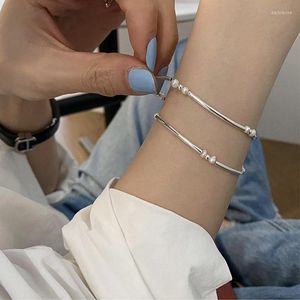 Ссылка браслетов корейская нишевая личность простая двойная слоя пресноводного жемчужного металлического браслета женский темперамент