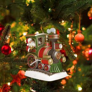 Christmas Decorations Ornament Train Santa Pendant Resin Crafts Decoration For Home Wooden Xmas Gift Claus Year Navidad 220912