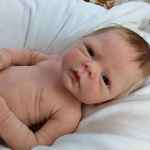 Puppen 46 cm Reborn Junge Baby Handgemacht geboren voller Silikonkörper Realistische lebensechte Kleinkind Mädchen Weihnachtsgeschenke Spielzeug 220912