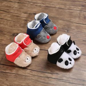 Sapatos atléticos botas de neve infantil inverno menino menina de solton cartoon urso de desenho animado primeiro walker pavio de pelúcia pré -calçada