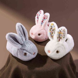 Boots Deer Milly children's cotton slippers children's home plush shoes cartoon bag heel Plush warm baby cotton shoes
