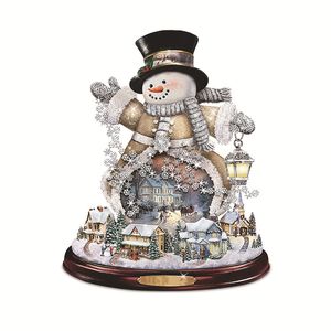 Christmas Decorations Tree Rotating Sculpture Train Decoration Window Stickers Winter Home Furnishings 220912