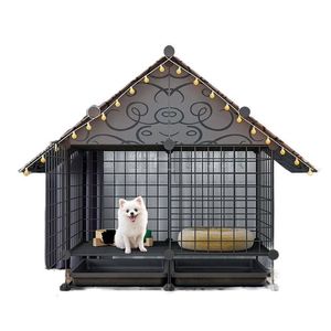 kennels pens Wrought Iron Living Room Dog Houses Indoor Balcony Dogs Fences Creative Home Cat Villa Puppy Kennel Modern Courtyard Pet Cage 220912