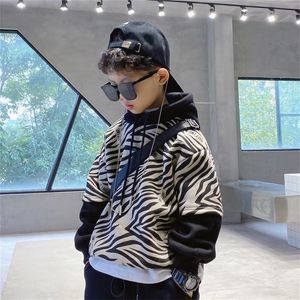 Hoodies Sweatshirts Kids Girls Warm Kid Christmas Teenager Boys Baby Zebra Pattern Casual 4 12 Years 220829