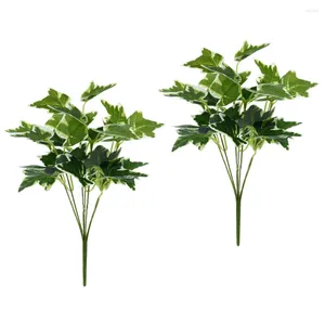 装飾的な花人工偽の枝は緑の緑の茎の葉の緑の緑の茎のブーケフェイクフィカス植物スプレーツビー装飾