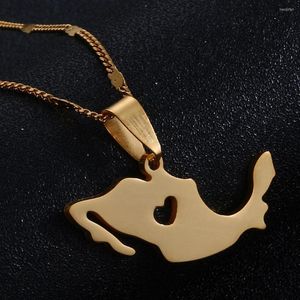 Pendant Necklaces Stainless Steel Mexico Map Necklace Gold Color Mexican Maps Jewelry