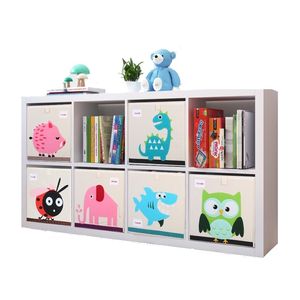 Storage Baskets Oxford Cloth Animal Embroider Box Children Sundries Basket Toy Cubes Organizer for Kids Chest 220912