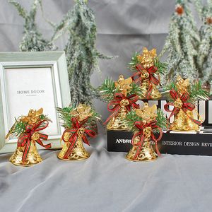 DIY Red Christmas Ribbon Decoration Bell f￶r k￶pcentrumf￶nster Layout Julgrandekor Pendant Bowknot Supplies