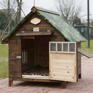 kennels pens Big Outdoor Doghouse Rainproof Carbonized Wood Dog's House Bed for Medium Large Dogs Kennel Cat's House Puppy Tent Dog Enclosure 220912