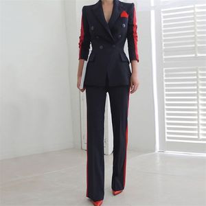 Women's Two Piece Pants Arrival OL Women High Quality Temperament Wild Suit Slim Pants Comfortable Thick Warm Trend Outdoor Office Pant Suits 220912