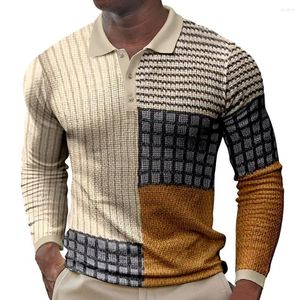 Polos męski 2022 Modna wiosenna koszula męska kołnierz Długie rękaw długie rękaw Slim Fit Casual Men Top For Work Męskie topy pullover ropa hombre