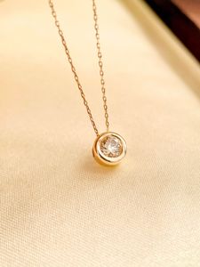 22090801 Collana gioielli donna 0.4CT BUBBLE ROUND pendente girocollo con diamanti 40/45cm oro giallo au750