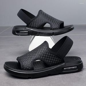 Sandals Heightening Air Cushion Men Summer Casual Beach Shoes Students Platform Peep Toe Mens