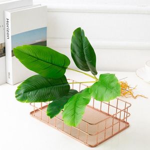 装飾的な花1PC DIYシミュレーションベルト緑の植物卸売ホームガーデニング装飾リアルなビッグリーフウェディングスーツの花