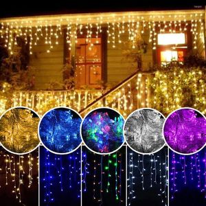 Dizeler Noel çelenk LED perde Icikle String Light 220V 4 0.6m 96LES kapalı damla parti bahçe sahne dış mekan dekoratif