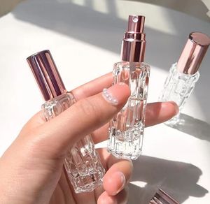 10ml Rose Gold Glass Portable Refillable Perfume Bottle Cosmetic Container Empty Spray Atomizer Travel Sub-bottle