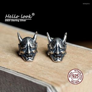 Stud Earrings HelloLook Silver Gothic Skull Vintage Distressed Sterling Prajna Earring Jewelry Men Ear Studs