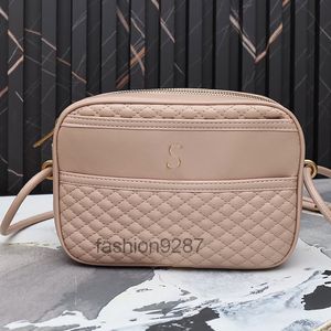 Bolsa de câmera acolchoada bolsa de couro genuíno bolsas de cruz crossbody bolsa de peso simples zíper bolsa de ombro sliding tira embreagem carteira letra de moda letra