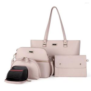حقائب المساء K.Ere Women Fashion Handbags حقيبة كتف أعلى مقبض حقيبة حقيبة Satchel مجموعة 4pcs
