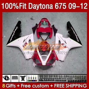 OEM Full Fairings for Daytona 675 675R 2009 2010 2011 2012 Body 150no.84 Daytona675 2009-2012 Bodywork Daytona 675 R 09 10 11 12 Injektion Mögelmässa Pearl Red Blk