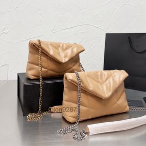 Classic LOULOU Puffer Y-shaped Seam Shoulder Bags Fashion Gold And Silver Original Hardware Chain Handbags Lambskin Flap Women Crossbody Bag
