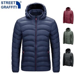 Mens Giù Parka Uomo Inverno Marca Caldo Impermeabile Giacca Spessa Parka Cappotto Uomo Autunno Antivento Cappello Staccabile Slim Parka Giacca Uomo 220909