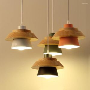 Pendant Lamps Modern Indoor Lighting Lights Wood And Aluminum Lamp Restaurant Bar Coffee Dining Room LED Hanging Light Fixture MING