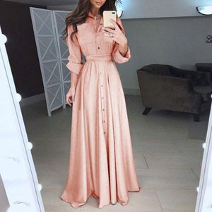 Casual Dresses Lady Solid Shirt Dress Lapel Womens Long Maxi Fashion Sexy Shirts for Women Short