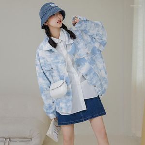 Women's Jackets Women's Coat For Women 2022 Autumn Clothing Korean Style Tie-dyed Top Loose Bf Hong Kong Denim Ins Fashion.Kio