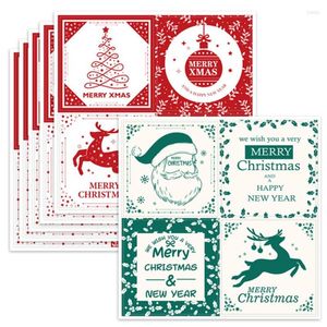 Gift Wrap 40/80pcs Square Christmas Thank You Stickers Seal Labels Santa Claus/Elk Small Business Packaging Xmas Party Decor