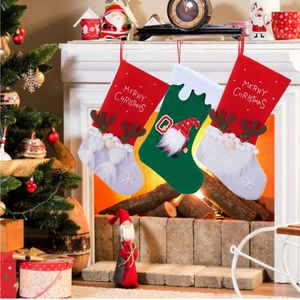 Christmas Decorations Socks Tree Ornaments Sack Xmas Gift Candy Bag for Home Year Stocking 220912