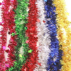 Christmas Decorations 2M Foil Tinsel Tree Candy Garland Year For Home Star Xmas 220912