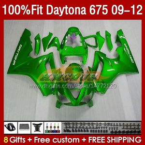 OEM green metal Full Fairings For Daytona 675 675R 2009 2010 2011 2012 Body 150No.87 Daytona675 2009-2012 Bodywork Daytona 675 R 09 10 11 12 Injection mold Fairing
