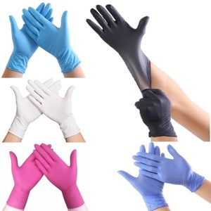 Vijf vingers handschoenen zwarte wegwerp chemisch resistent rubber nitril latex werk huishoudelijk werk keuken huis schoonmaakauto reparatie tattoo carwashhandschoenen