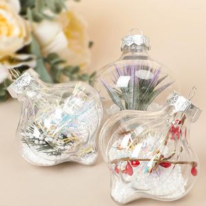 Party Decoration Merry Christmas Heart Shape Transparent Plastic Ball Clear Craft Shaped Baubles For Xmas Wedding Pendant