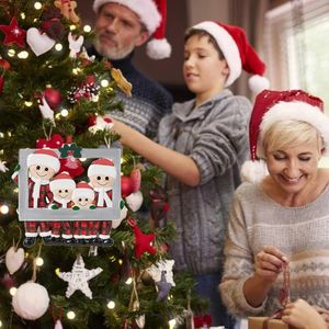 2022クリスマスツリーの装飾ペンダントクリエイティブかわいい家族のメンバーフォトフレームホームクリスマスホリデーハンギングオーナメントのためのペンダント