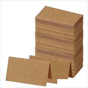 Tebrik Kartları Tebrik Kartları 50 PCS/Paket Beyaz Kraft Paper Card MES Memo Düğün Partisi Hediyesi Teşekkür Ederim Etiket Yer İmleri Boş Kelime Drop DHL1L