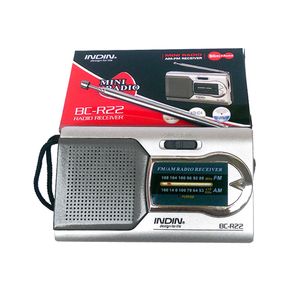 Bolso portátil Mini AM FM Rádio ao vivo Alto-falante Receptor mundial Antena telescópica Banda dupla Rádio AM/FM BC-R22